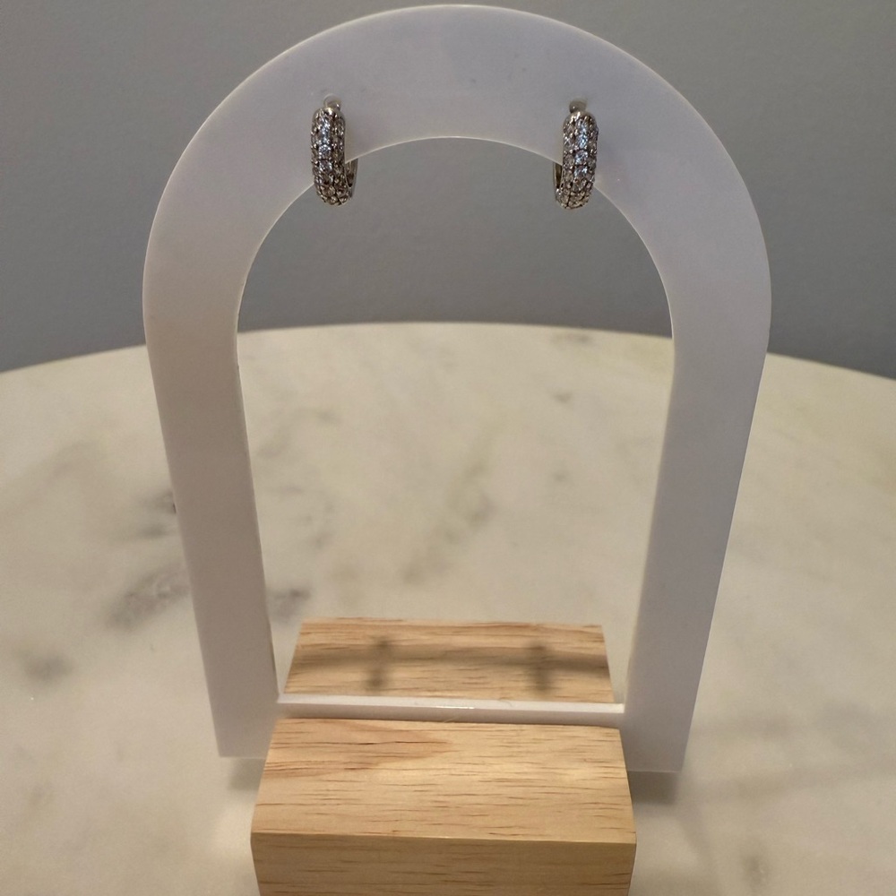 Pave Diamond Earrings 14k Gold Plated BRAND NEW